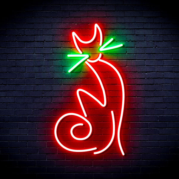 ADVPRO Cat Ultra-Bright LED Neon Sign fnu0086 - Green & Red