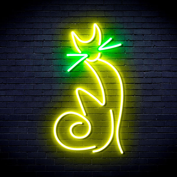 ADVPRO Cat Ultra-Bright LED Neon Sign fnu0086 - Green & Yellow