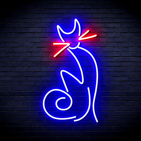 ADVPRO Cat Ultra-Bright LED Neon Sign fnu0086 - Red & Blue
