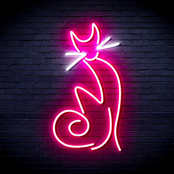 ADVPRO Cat Ultra-Bright LED Neon Sign fnu0086 - White & Pink
