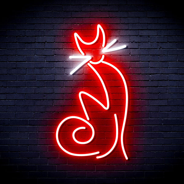 ADVPRO Cat Ultra-Bright LED Neon Sign fnu0086 - White & Red