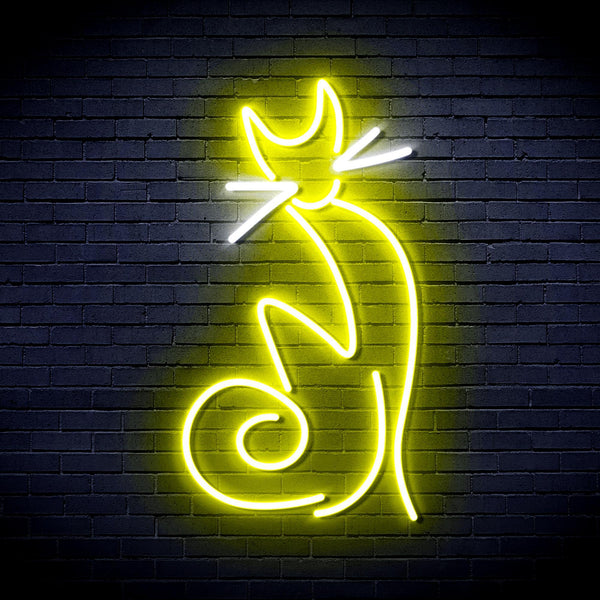 ADVPRO Cat Ultra-Bright LED Neon Sign fnu0086 - White & Yellow