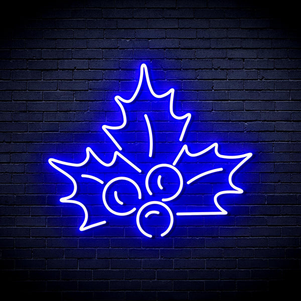 ADVPRO Christmas Holly Leaves Ultra-Bright LED Neon Sign fnu0090 - Blue
