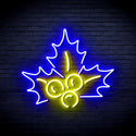 ADVPRO Christmas Holly Leaves Ultra-Bright LED Neon Sign fnu0090 - Blue & Yellow