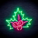 ADVPRO Christmas Holly Leaves Ultra-Bright LED Neon Sign fnu0090 - Green & Pink