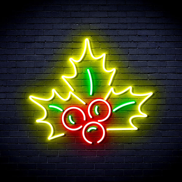 ADVPRO Christmas Holly Leaves Ultra-Bright LED Neon Sign fnu0090 - Multi-Color 6