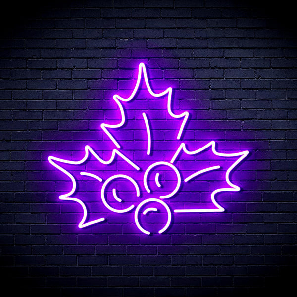 ADVPRO Christmas Holly Leaves Ultra-Bright LED Neon Sign fnu0090 - Purple