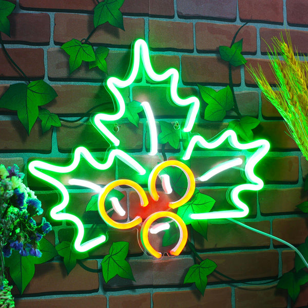 ADVPRO Christmas Holly Leaves Ultra-Bright LED Neon Sign fnu0090