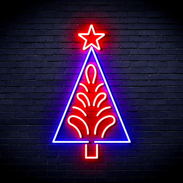 ADVPRO Christmas Tree Ultra-Bright LED Neon Sign fnu0092 - Blue & Red