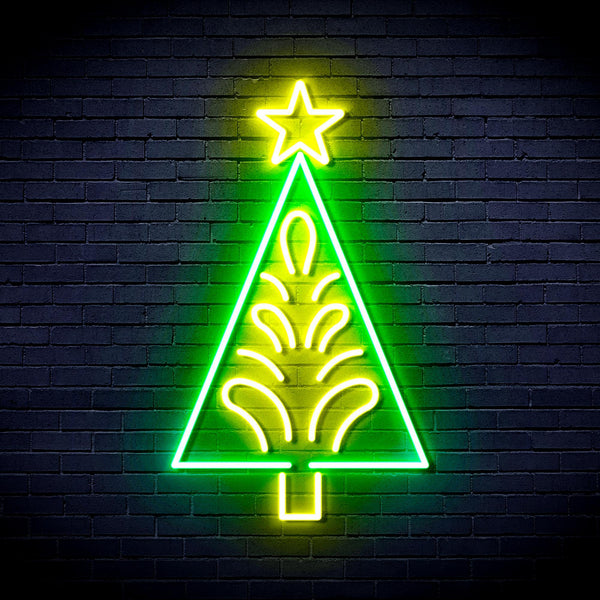 ADVPRO Christmas Tree Ultra-Bright LED Neon Sign fnu0092 - Green & Yellow