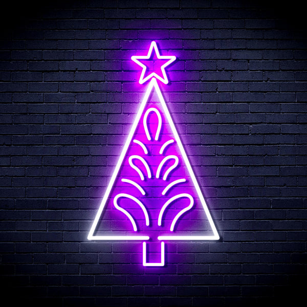 ADVPRO Christmas Tree Ultra-Bright LED Neon Sign fnu0092 - White & Purple