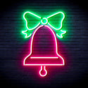 ADVPRO Christmas Bell with Ribbon Ultra-Bright LED Neon Sign fnu0094 - Green & Pink