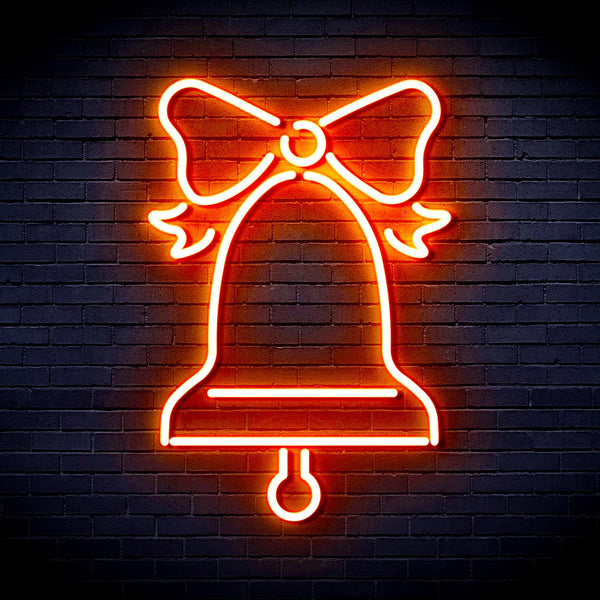 ADVPRO Christmas Bell with Ribbon Ultra-Bright LED Neon Sign fnu0094 - Orange