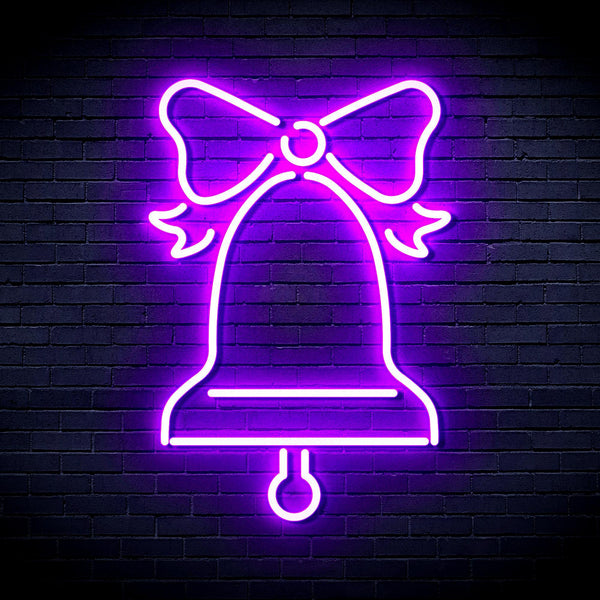 ADVPRO Christmas Bell with Ribbon Ultra-Bright LED Neon Sign fnu0094 - Purple