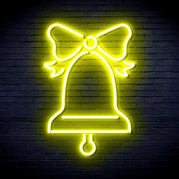 ADVPRO Christmas Bell with Ribbon Ultra-Bright LED Neon Sign fnu0094 - Yellow