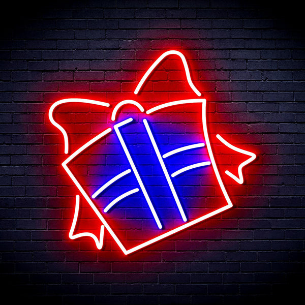 ADVPRO Cchristmas Present Ultra-Bright LED Neon Sign fnu0096 - Blue & Red