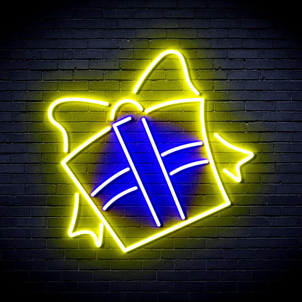 ADVPRO Cchristmas Present Ultra-Bright LED Neon Sign fnu0096 - Blue & Yellow