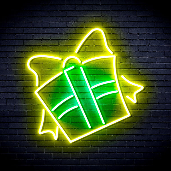 ADVPRO Cchristmas Present Ultra-Bright LED Neon Sign fnu0096 - Green & Yellow