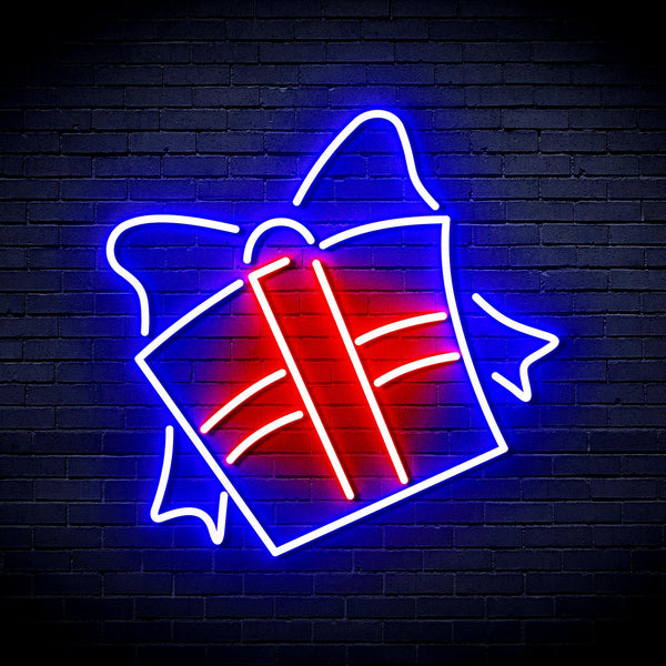 ADVPRO Cchristmas Present Ultra-Bright LED Neon Sign fnu0096 - Red & Blue