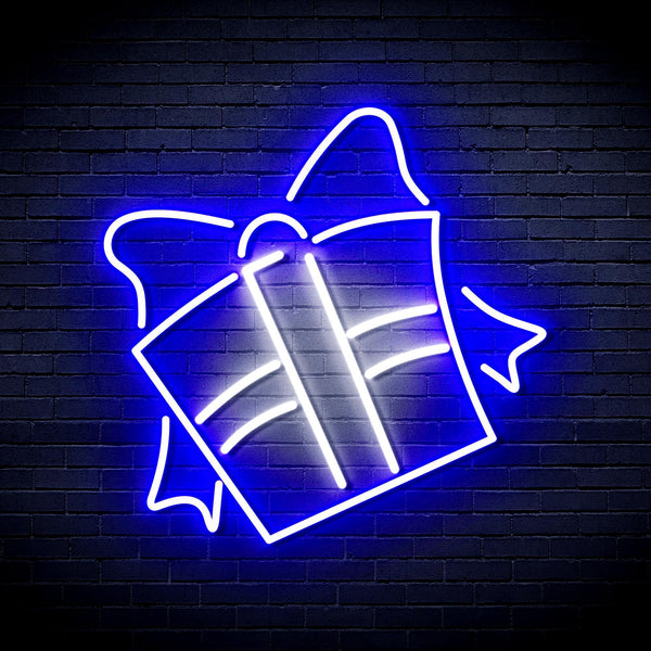 ADVPRO Cchristmas Present Ultra-Bright LED Neon Sign fnu0096 - White & Blue