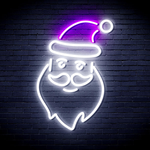 ADVPRO Santa Claus Ultra-Bright LED Neon Sign fnu0098 - White & Purple