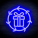 ADVPRO Christmas Present in Holly Wreath Ultra-Bright LED Neon Sign fnu0099 - Blue