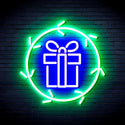 ADVPRO Christmas Present in Holly Wreath Ultra-Bright LED Neon Sign fnu0099 - Green & Blue