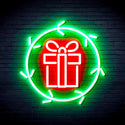 ADVPRO Christmas Present in Holly Wreath Ultra-Bright LED Neon Sign fnu0099 - Green & Red