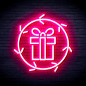 ADVPRO Christmas Present in Holly Wreath Ultra-Bright LED Neon Sign fnu0099 - Pink
