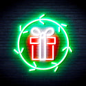 ADVPRO Christmas Present in Holly Wreath Ultra-Bright LED Neon Sign fnu0099 - Multi-Color 1