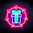 ADVPRO Christmas Present in Holly Wreath Ultra-Bright LED Neon Sign fnu0099 - Multi-Color 7