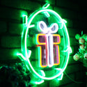 ADVPRO Christmas Present in Holly Wreath Ultra-Bright LED Neon Sign fnu0099