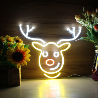 ADVPRO Christmas Deer Face Ultra-Bright LED Neon Sign fnu0100