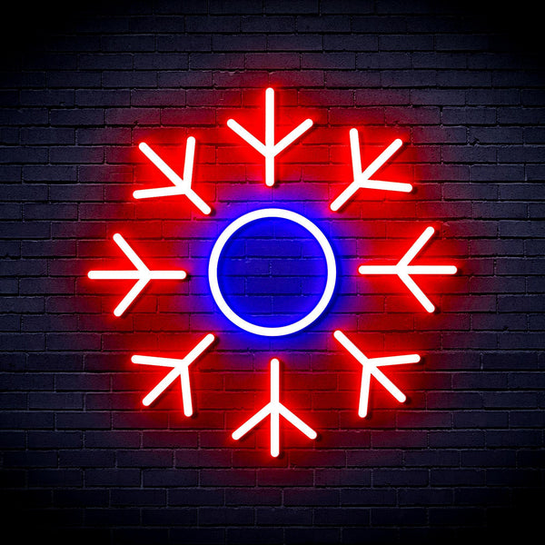 ADVPRO Snowflake Ultra-Bright LED Neon Sign fnu0103 - Blue & Red