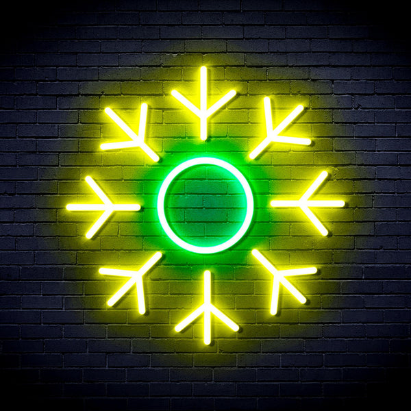 ADVPRO Snowflake Ultra-Bright LED Neon Sign fnu0103 - Green & Yellow