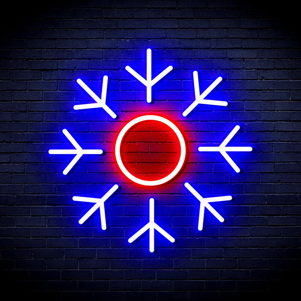 ADVPRO Snowflake Ultra-Bright LED Neon Sign fnu0103 - Red & Blue