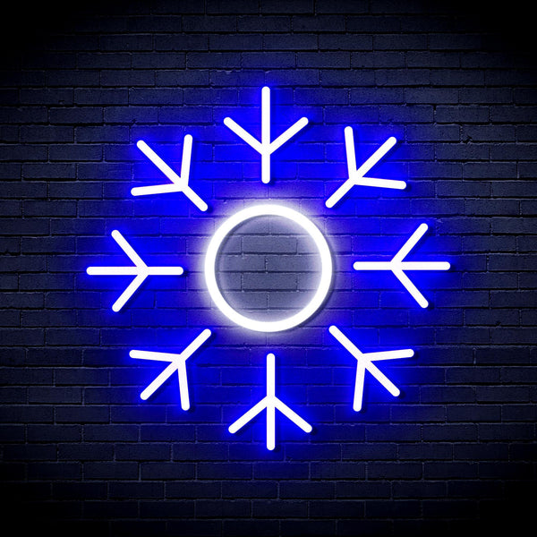 ADVPRO Snowflake Ultra-Bright LED Neon Sign fnu0103 - White & Blue