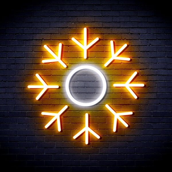 ADVPRO Snowflake Ultra-Bright LED Neon Sign fnu0103 - White & Golden Yellow