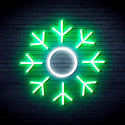 ADVPRO Snowflake Ultra-Bright LED Neon Sign fnu0103 - White & Green