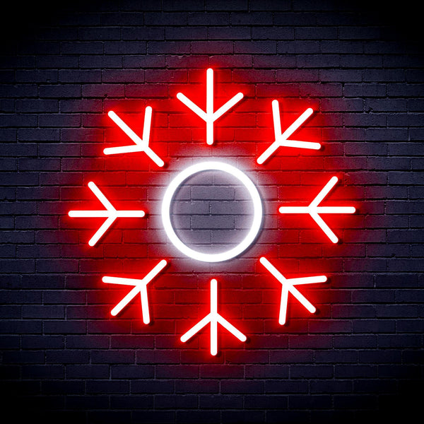 ADVPRO Snowflake Ultra-Bright LED Neon Sign fnu0103 - White & Red