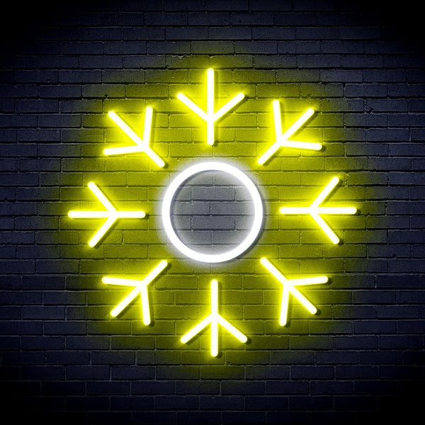 ADVPRO Snowflake Ultra-Bright LED Neon Sign fnu0103 - White & Yellow