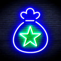 ADVPRO Snata Claus Bag Ultra-Bright LED Neon Sign fnu0104 - Green & Blue