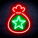 ADVPRO Snata Claus Bag Ultra-Bright LED Neon Sign fnu0104 - Green & Red