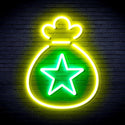 ADVPRO Snata Claus Bag Ultra-Bright LED Neon Sign fnu0104 - Green & Yellow