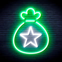 ADVPRO Snata Claus Bag Ultra-Bright LED Neon Sign fnu0104 - White & Green