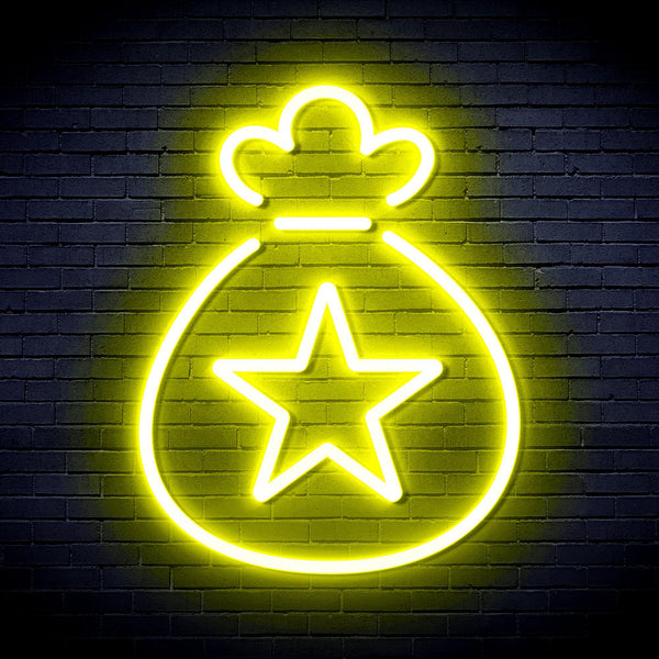 ADVPRO Snata Claus Bag Ultra-Bright LED Neon Sign fnu0104 - Yellow
