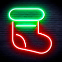 ADVPRO Christmas Sock Ultra-Bright LED Neon Sign fnu0105 - Green & Red