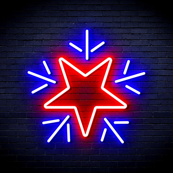 ADVPRO Flashing Star Ultra-Bright LED Neon Sign fnu0106 - Blue & Red