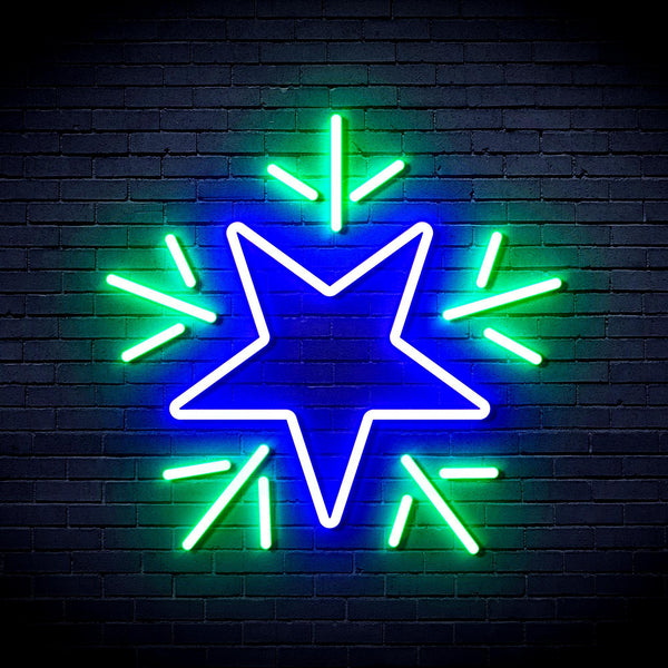ADVPRO Flashing Star Ultra-Bright LED Neon Sign fnu0106 - Green & Blue