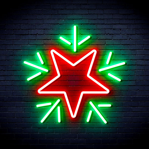 ADVPRO Flashing Star Ultra-Bright LED Neon Sign fnu0106 - Green & Red
